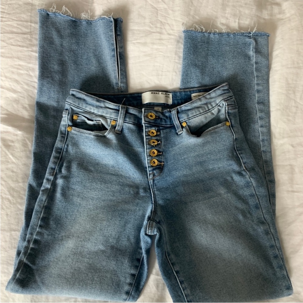 Anne Klein Button-Fly Jeans
